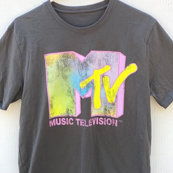 Unbranded MTV logo Womens large short sleeve Grey graphic retro classic tee - Picture 4 of 6
